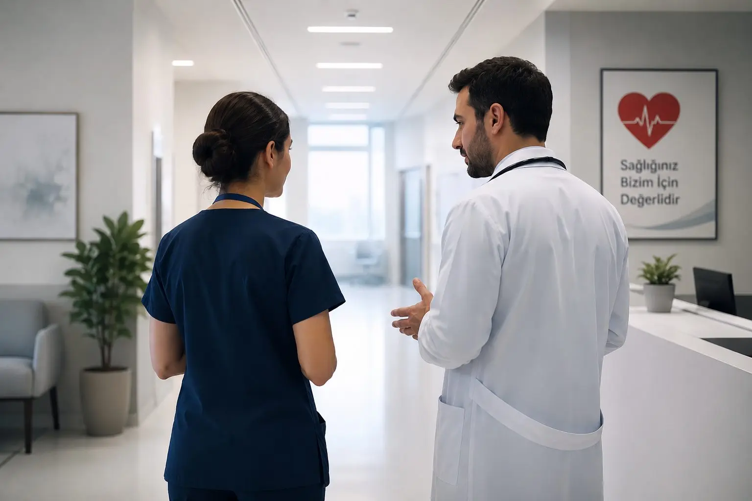 Ankara'da işe giriş sağlık raporu veren klinikte doktor ve hemşire